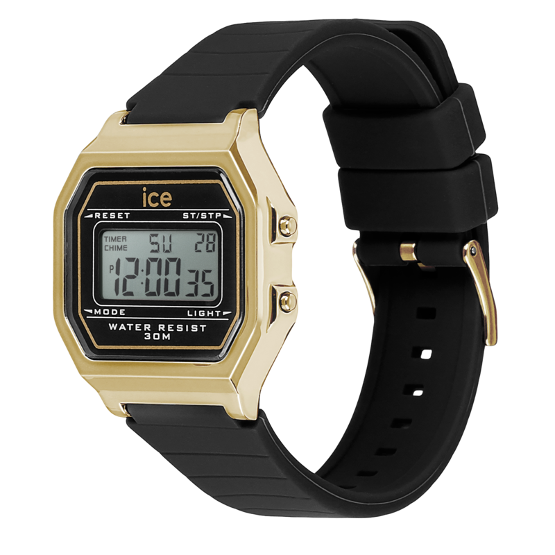 Ice-Watch ICE digit retro dameshorloge - Black gold (S) IW022064