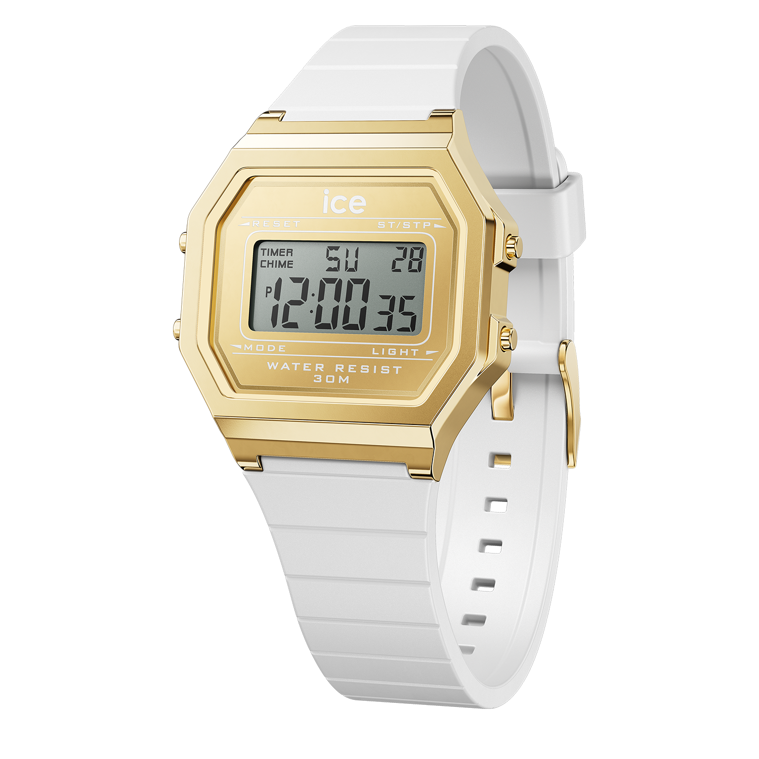 Ice-Watch ICE digit retro dameshorloge - White goldcolour (S) IW022049