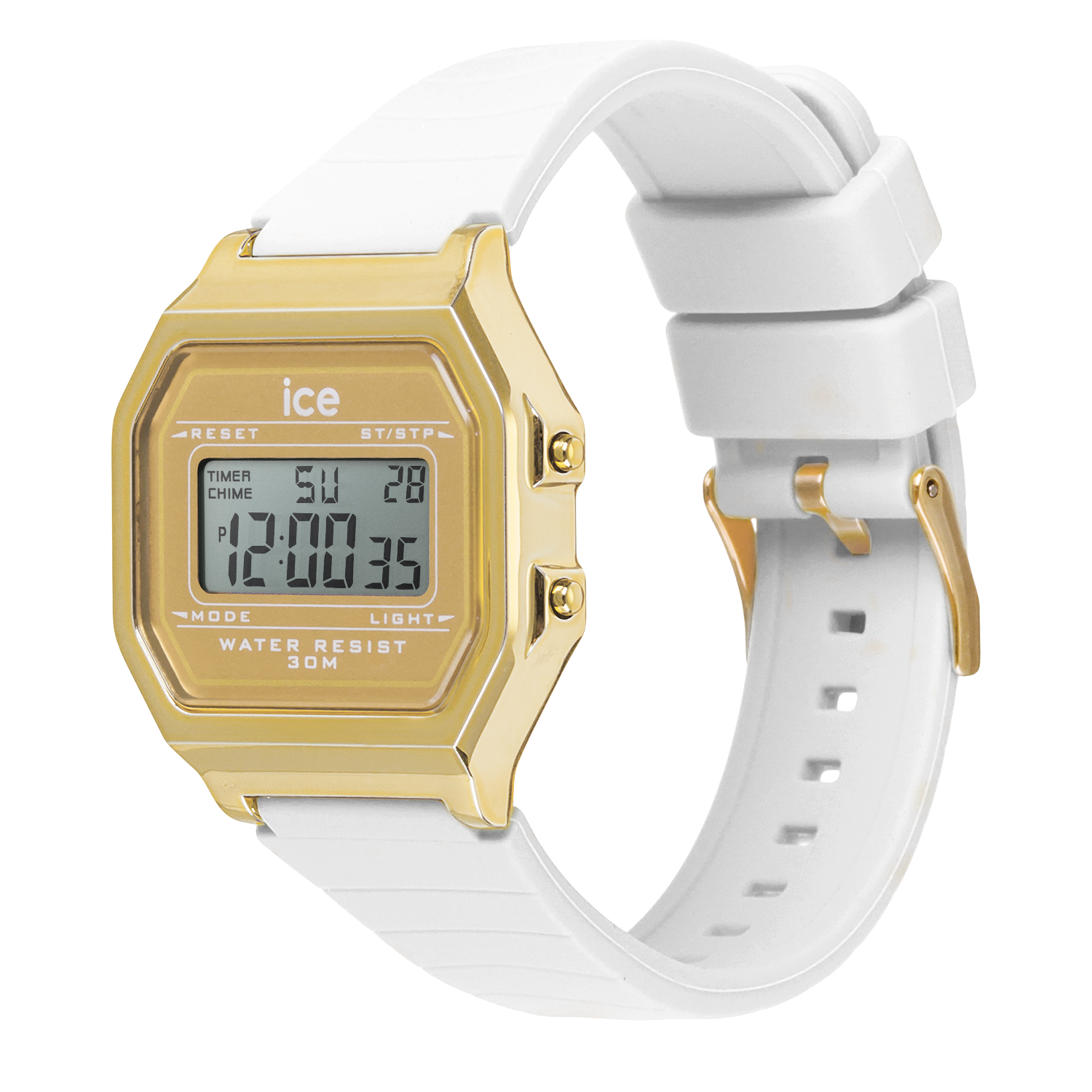 Ice-Watch ICE digit retro dameshorloge - White goldcolour (S) IW022049