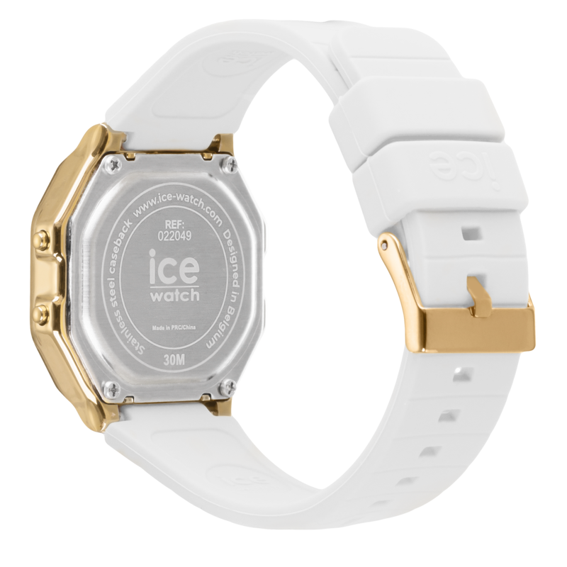 Ice-Watch ICE digit retro dameshorloge - White gold (S) IW022049