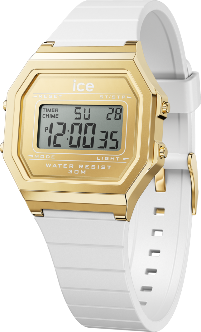 Ice-Watch ICE digit retro dameshorloge - White gold (S) IW022049