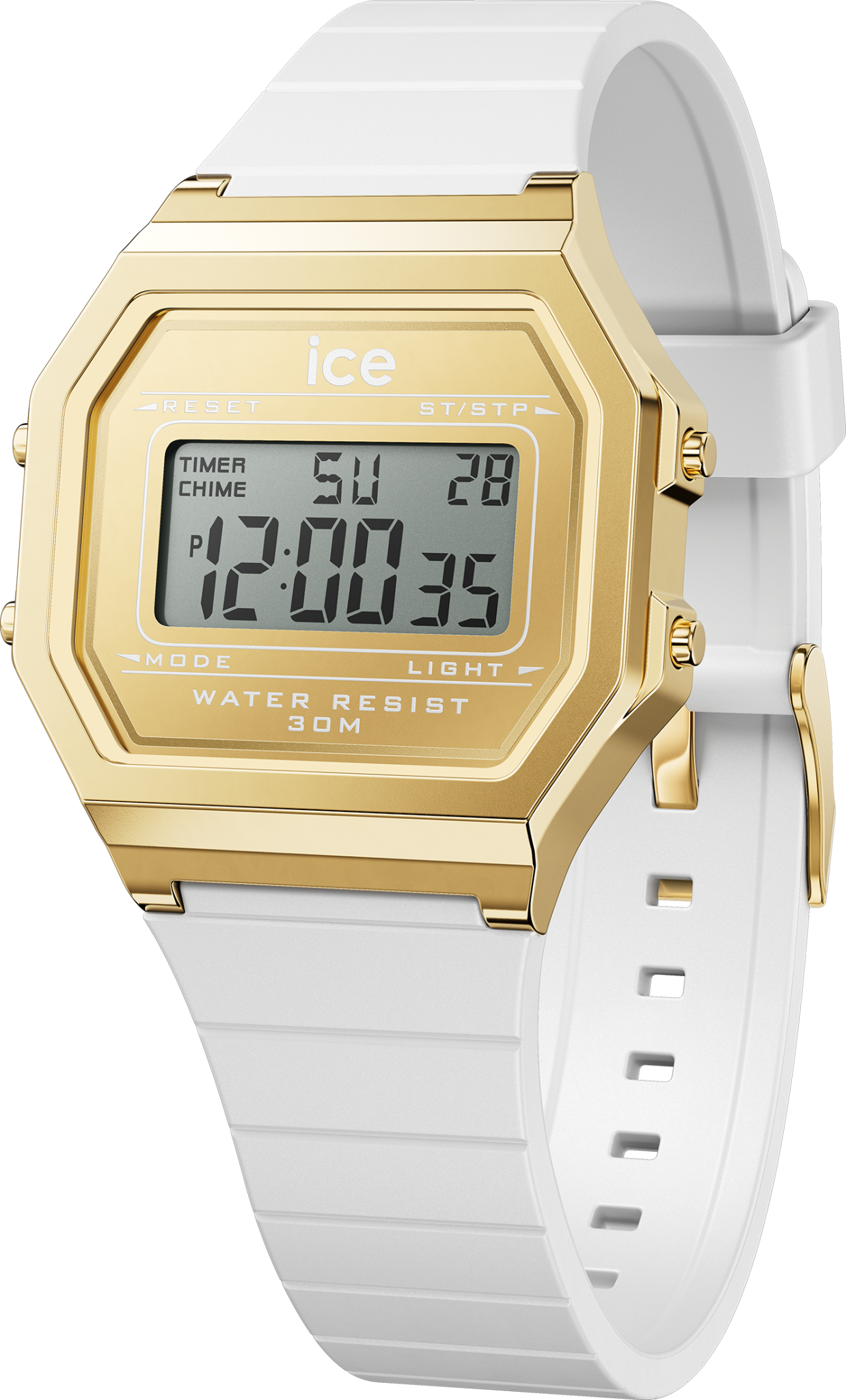 Ice-Watch ICE digit retro dameshorloge - White goldcolour (S) IW022049