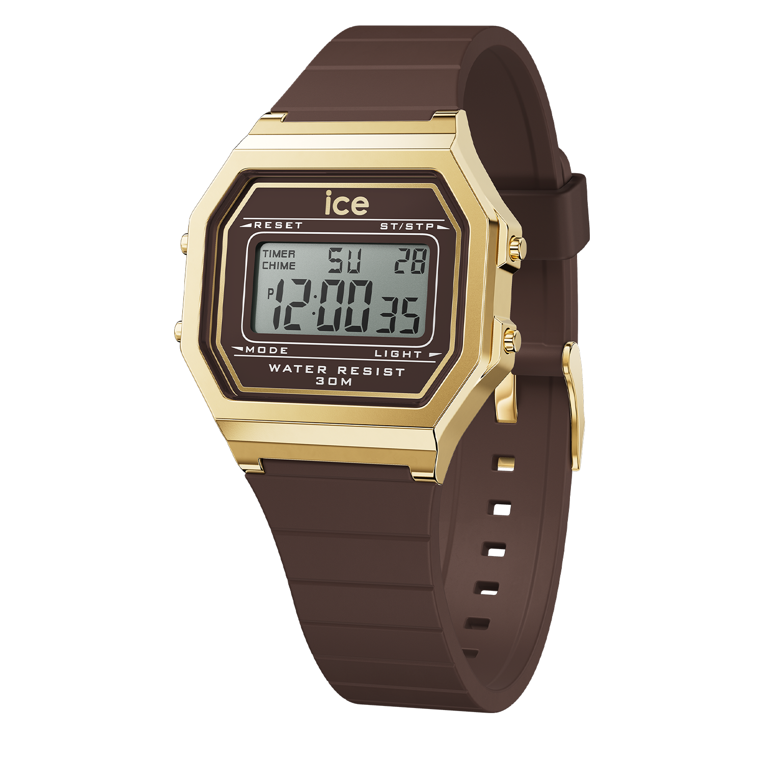 Ice-Watch ICE digit retro dameshorloge - Brown cappuccino (S) IW022065