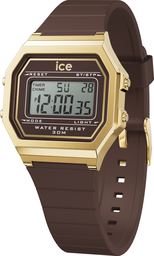 Ice-Watch ICE digit retro dameshorloge - Brown cappuccino (S) IW022065