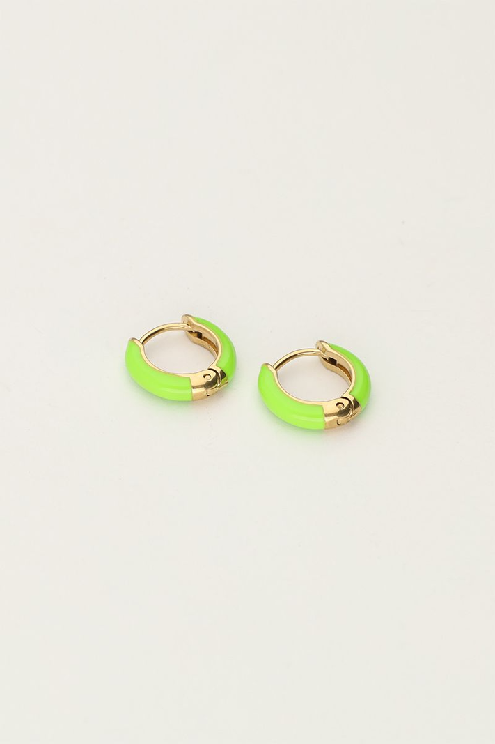 My Jewellery Candy oorringen klein groen - Goud MJ08357-1200