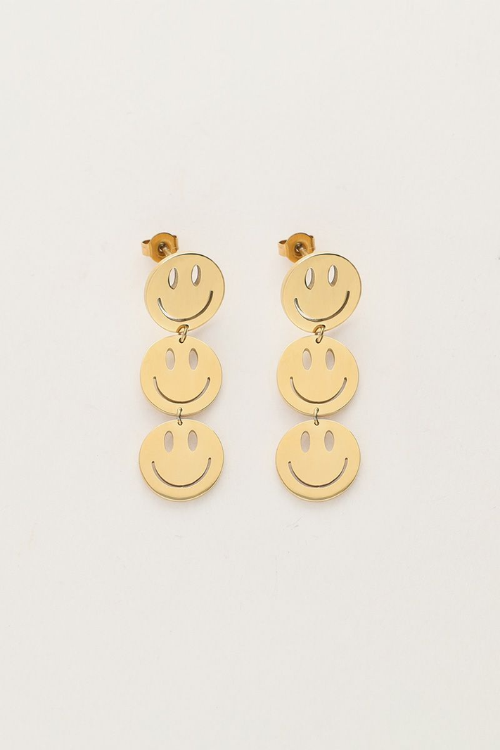 My Jewellery Candy oorringen met Smiley klein - Goud MJ10162-1200