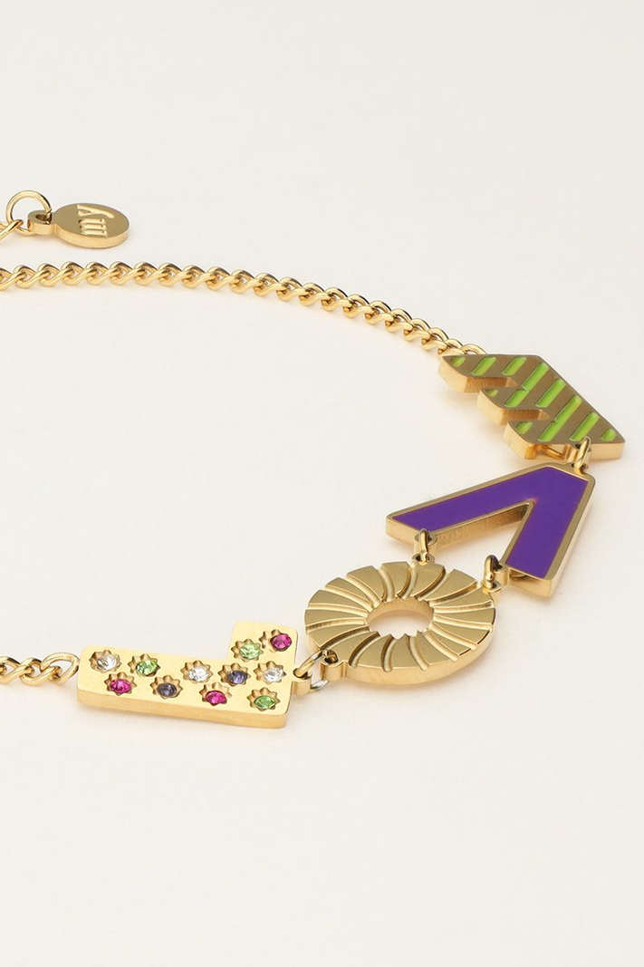 My Jewellery Candy armband Love paars - Goud MJ10192-1200