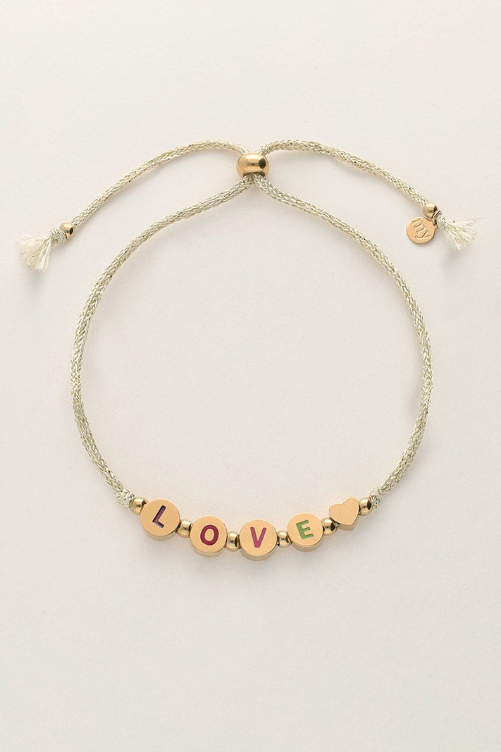 My Jewellery Candy touw armband met Love - Goud MJ08333-1200