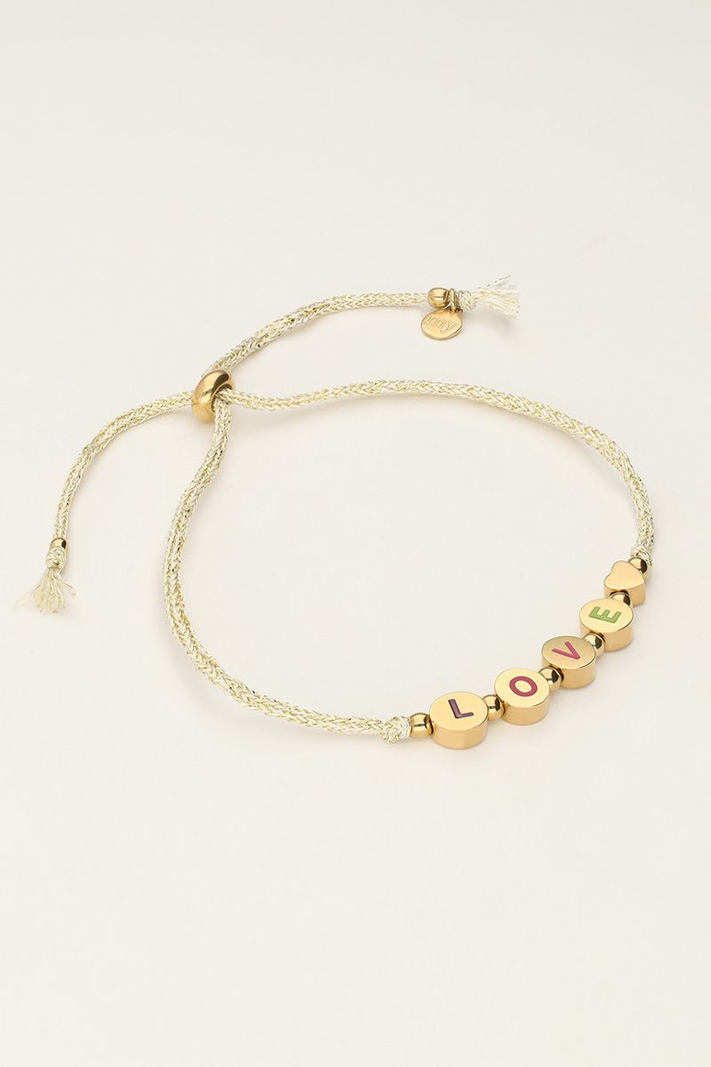 My Jewellery Candy touw armband met Love - Goud MJ08333-1200