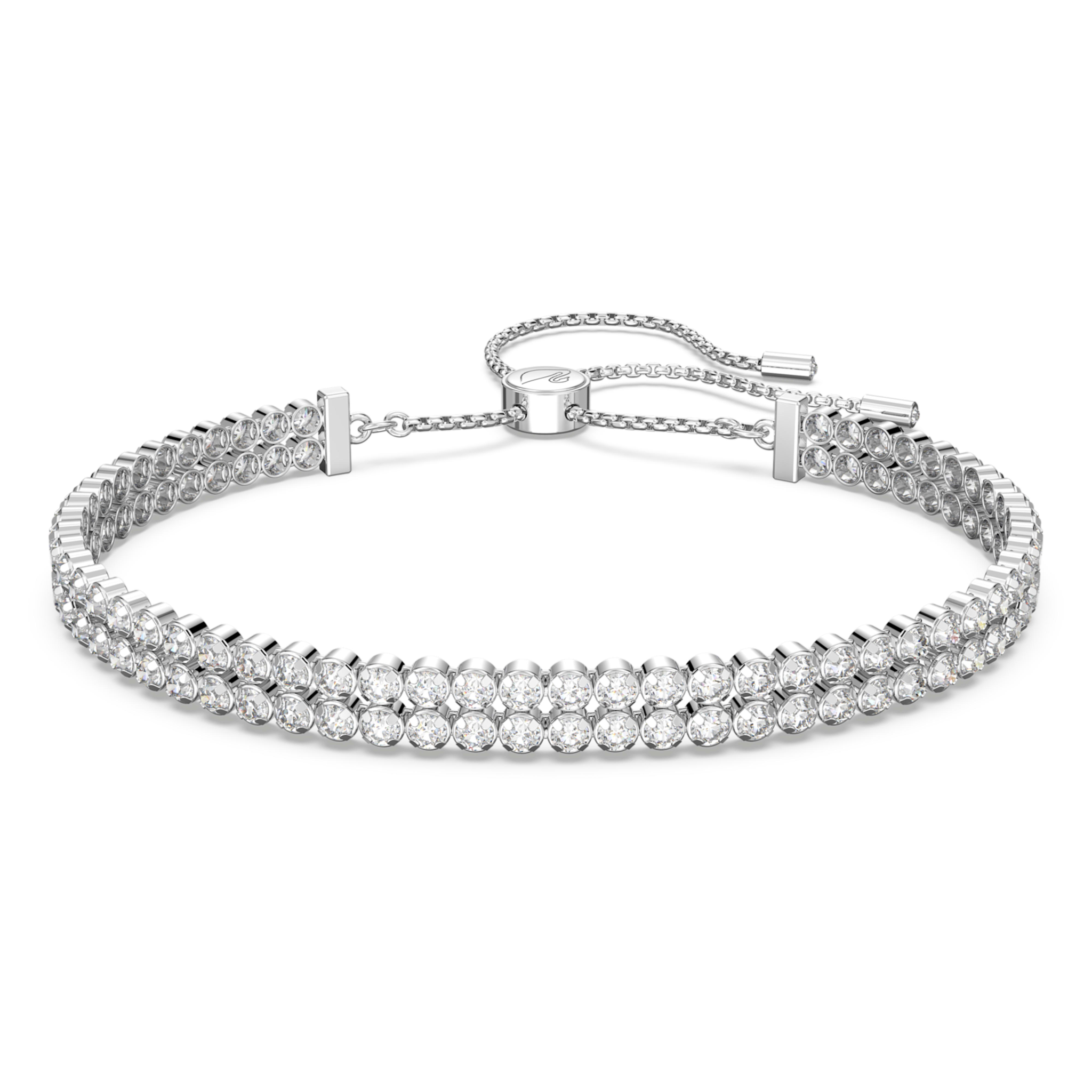 Swarovski Matrix armband Tennis ronde slijpvorm Zilverkleurig/Wit (M) 5221397