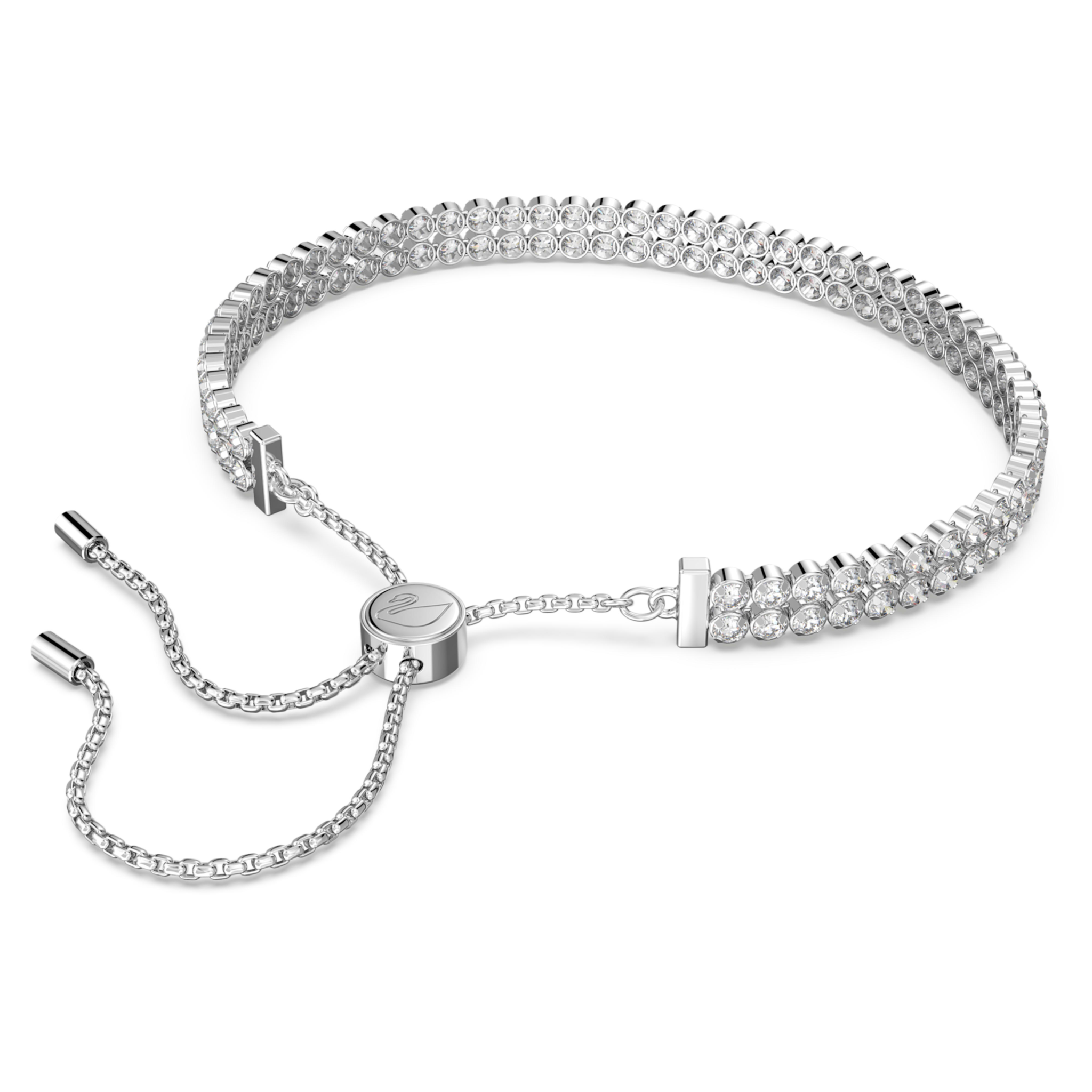 Swarovski Matrix armband Tennis ronde slijpvorm Zilverkleurig/Wit (M) 5221397