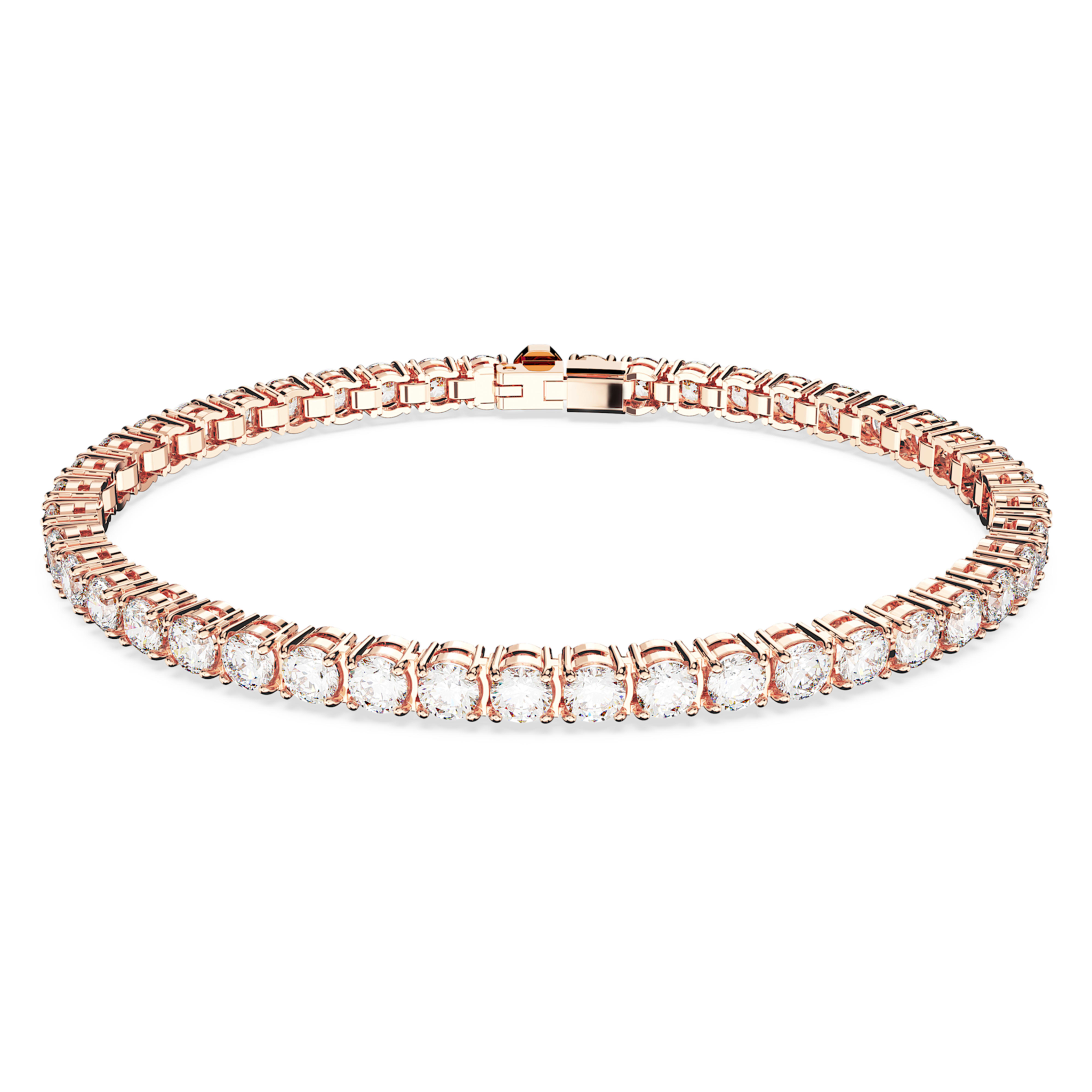 Swarovski Matrix armband Tennis ronde slijpvorm Rosékleurig/Wit (L) 5657661