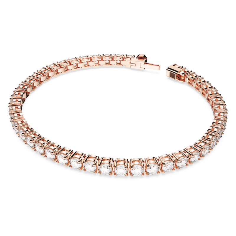 Swarovski Matrix armband Tennis ronde slijpvorm Rosékleurig/Wit (L) 5657661