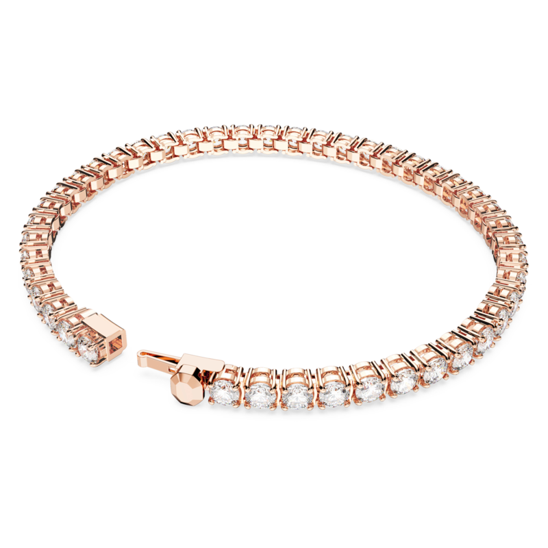 Swarovski Matrix armband Tennis ronde slijpvorm Rosékleurig/Wit (L) 5657661