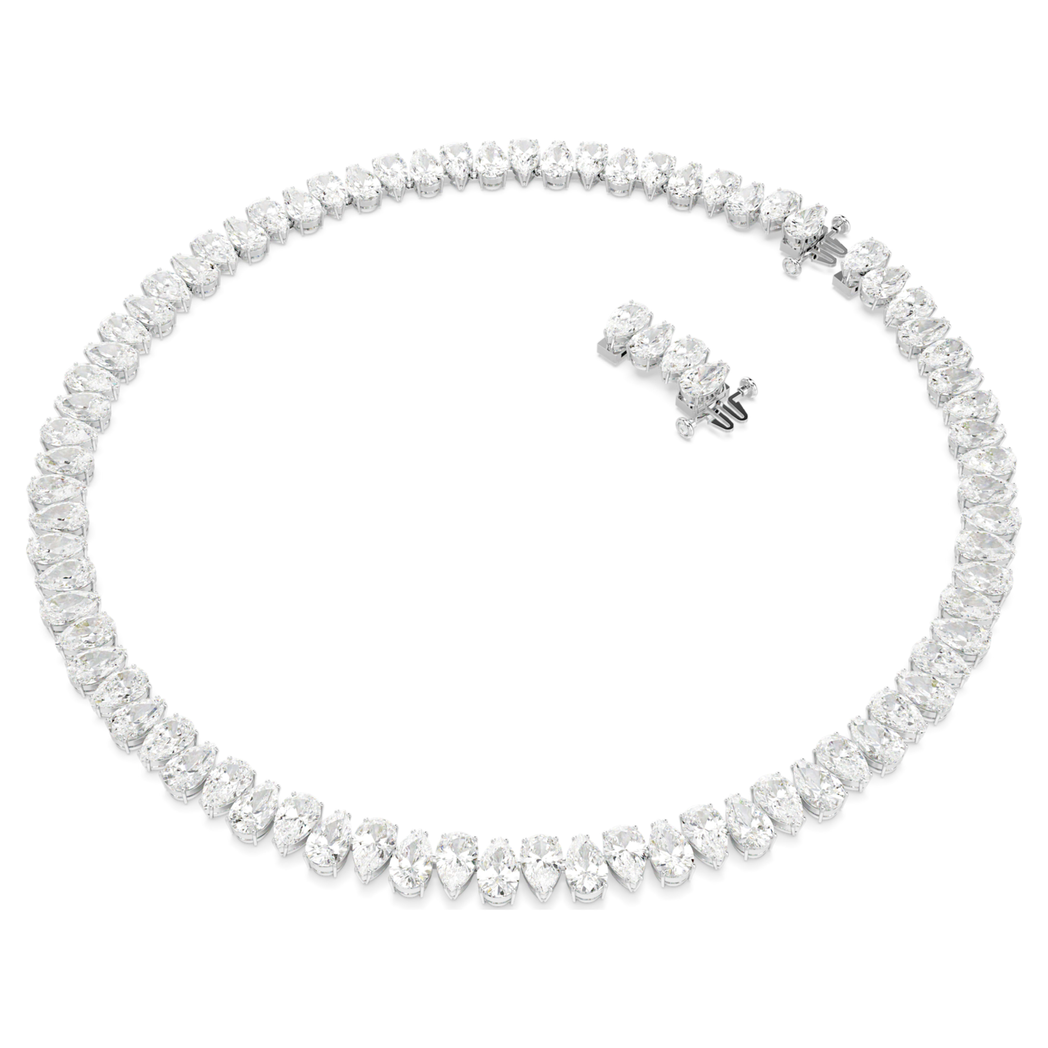 Swarovski Matrix ketting Tennis peervorm Zilverkleurig/Wit 5662277