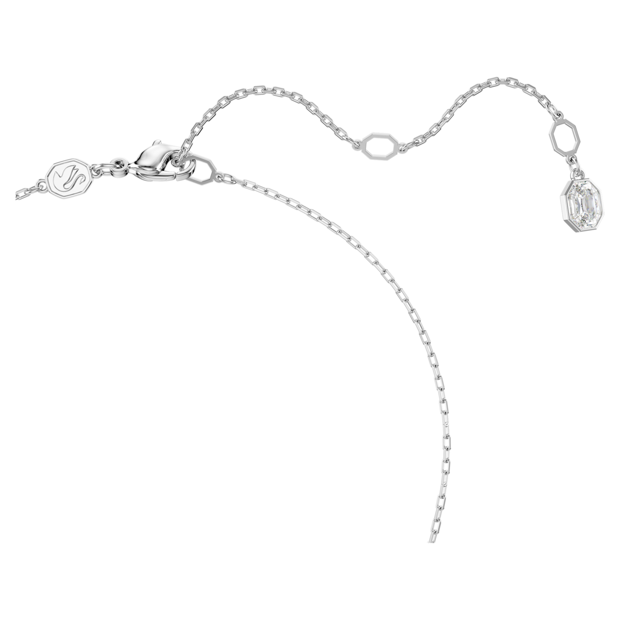 Swarovski Sublima ketting met hanger Ronde slijpvorm Zilverkleurig/Wit 5697190