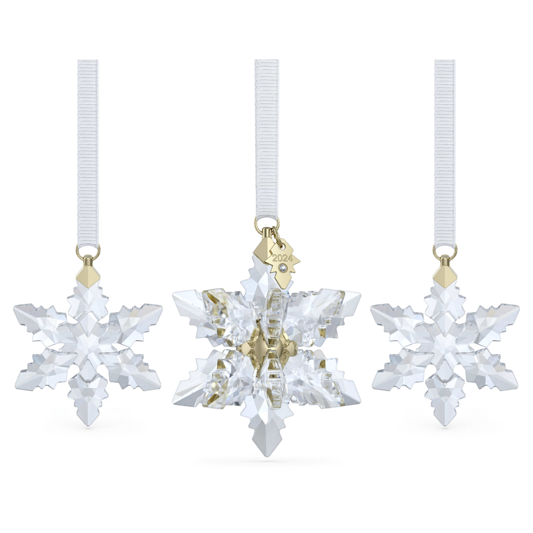 Swarovski Annual Edition kristallen ornament 3D Ornament Set 2024 Goudkleurig/Wit 5674410