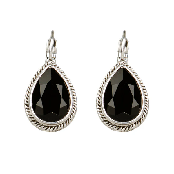 Camps & Camps Zilverkleurige oorbellen - Zwart 1A963 JT