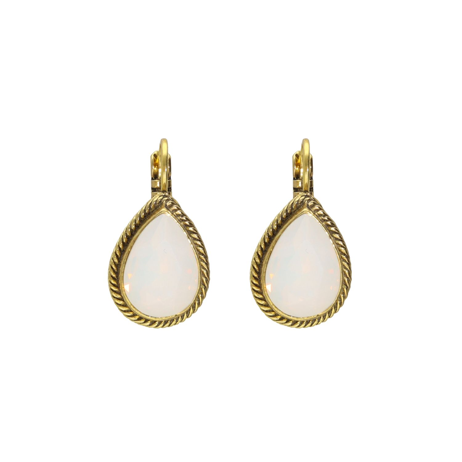 Camps & Camps Goudkleurige oorbellen - Wit Opaal 1D963 WO