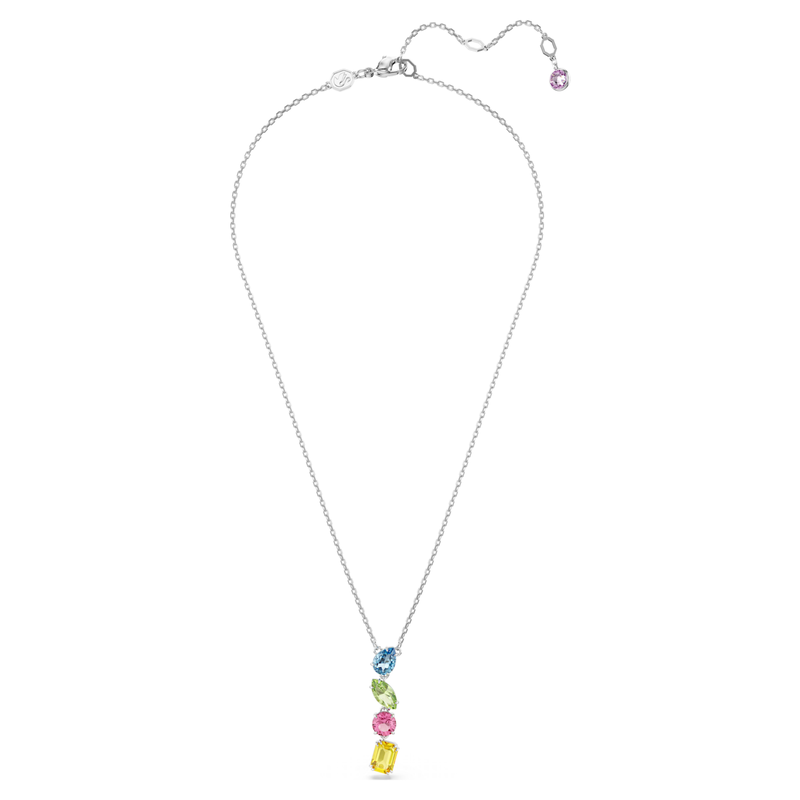 Swarovski Gema ketting met hanger Asymetrisch Mixed cuts Zilverkleurig/Multi 5692421