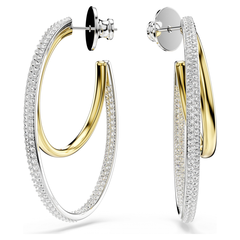 Swarovski Hyperbola oorbellen Ronde slijpvorm Goudkleurig/Wit 5702400