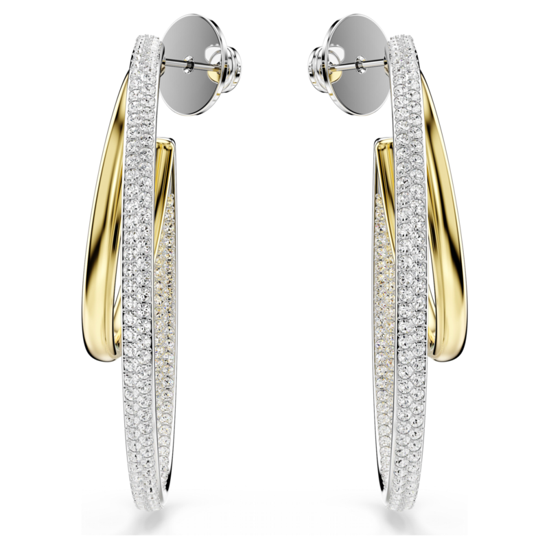 Swarovski Hyperbola oorbellen Ronde slijpvorm Goudkleurig/Wit 5702400