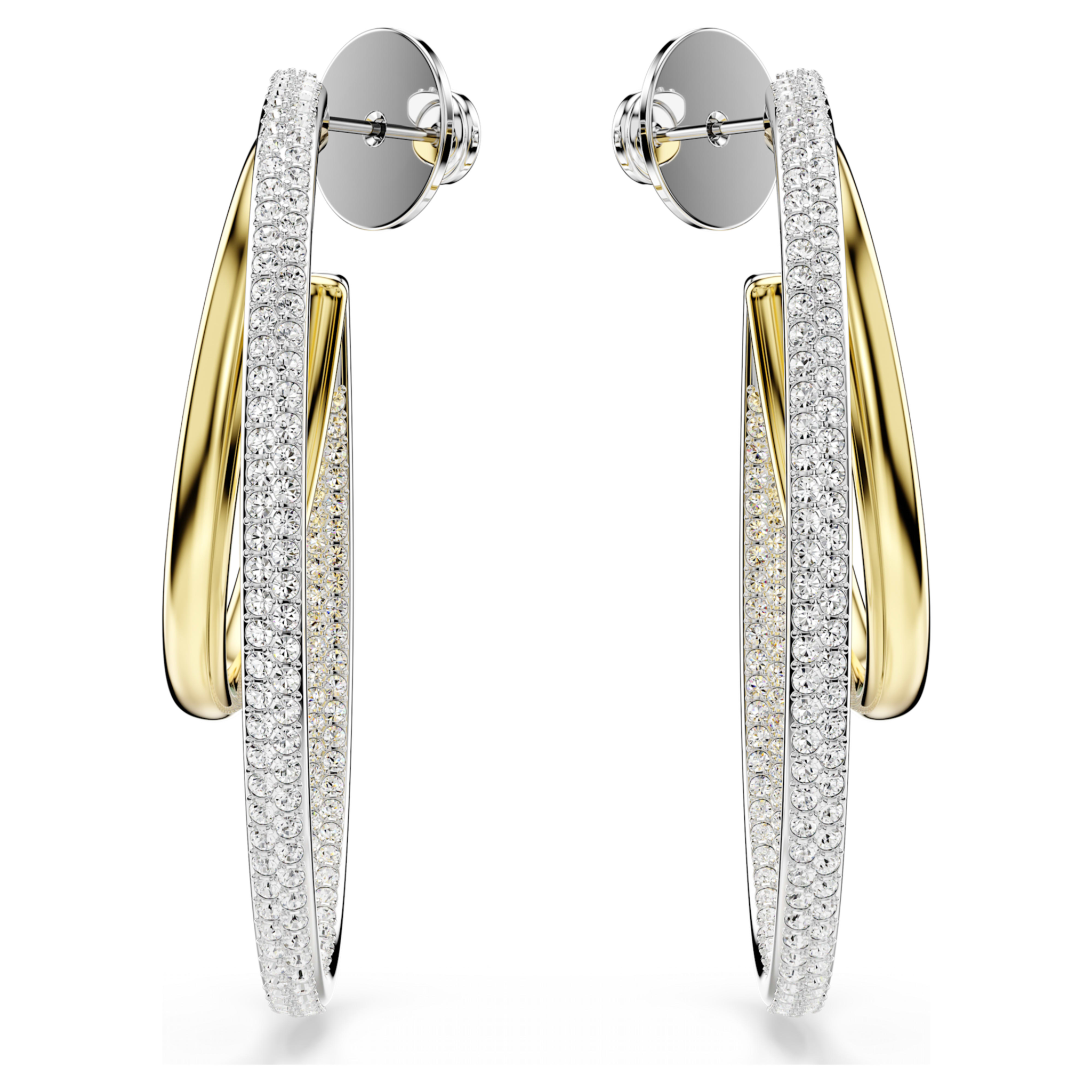 Swarovski Hyperbola oorbellen Ronde slijpvorm Goudkleurig/Wit 5702400