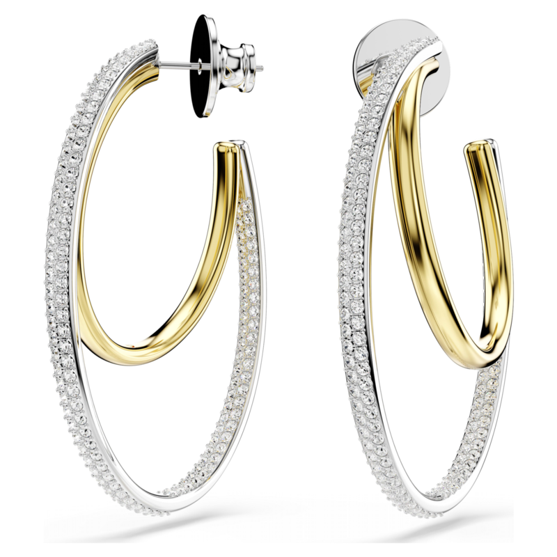 Swarovski Hyperbola oorbellen Ronde slijpvorm Goudkleurig/Wit 5702400