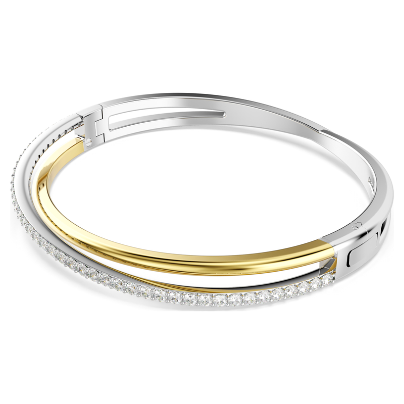 Swarovski Hyperbola armband Two Tone ronde slijpvorm Goudkleurig/Wit