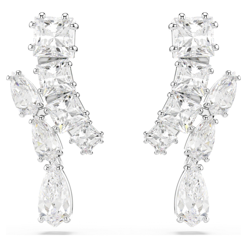 Swarovski Matrix oorbellen Verschillende slijpvormen Zilverkleurig/Wit 5700418