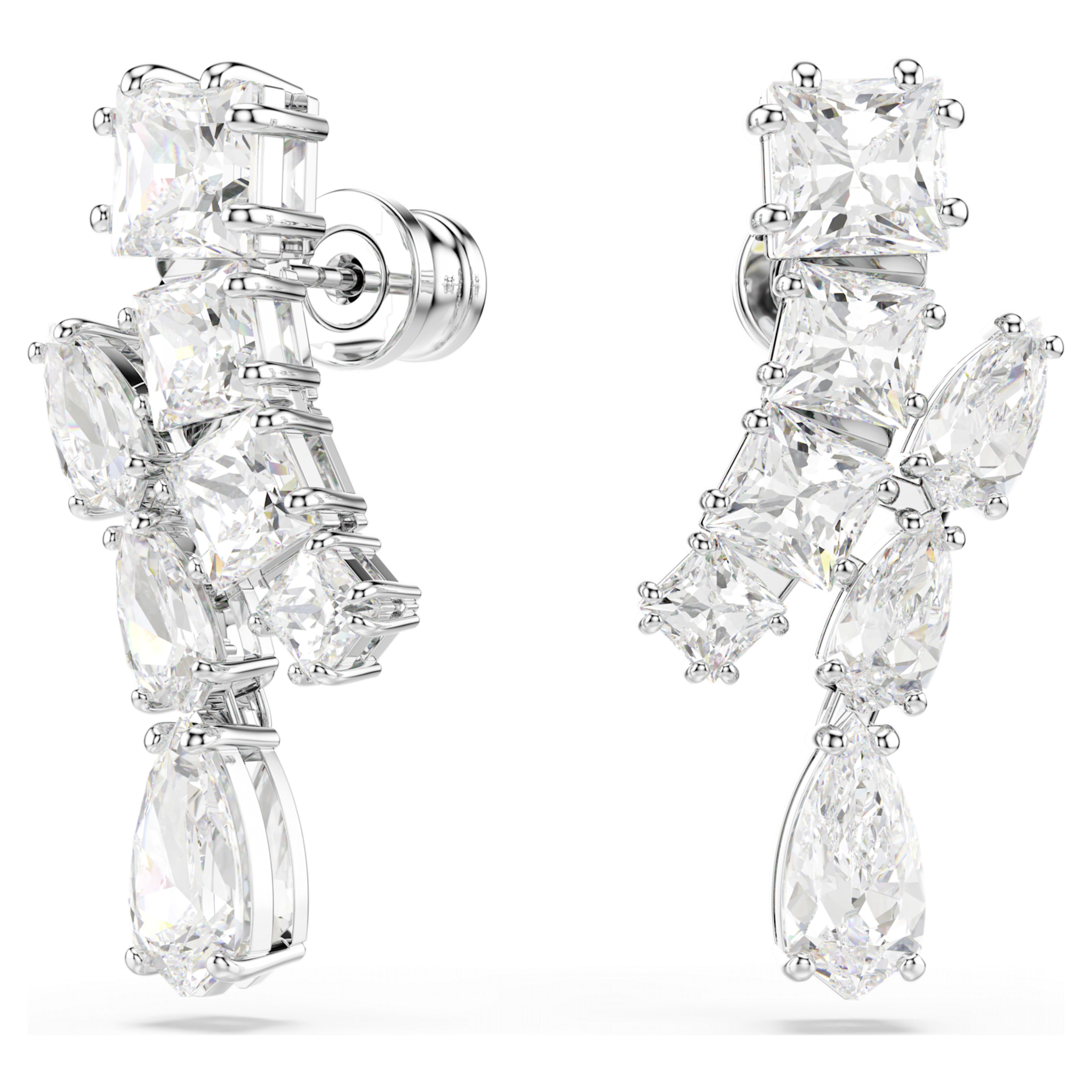 Swarovski Matrix oorbellen Verschillende slijpvormen Zilverkleurig/Wit 5700418