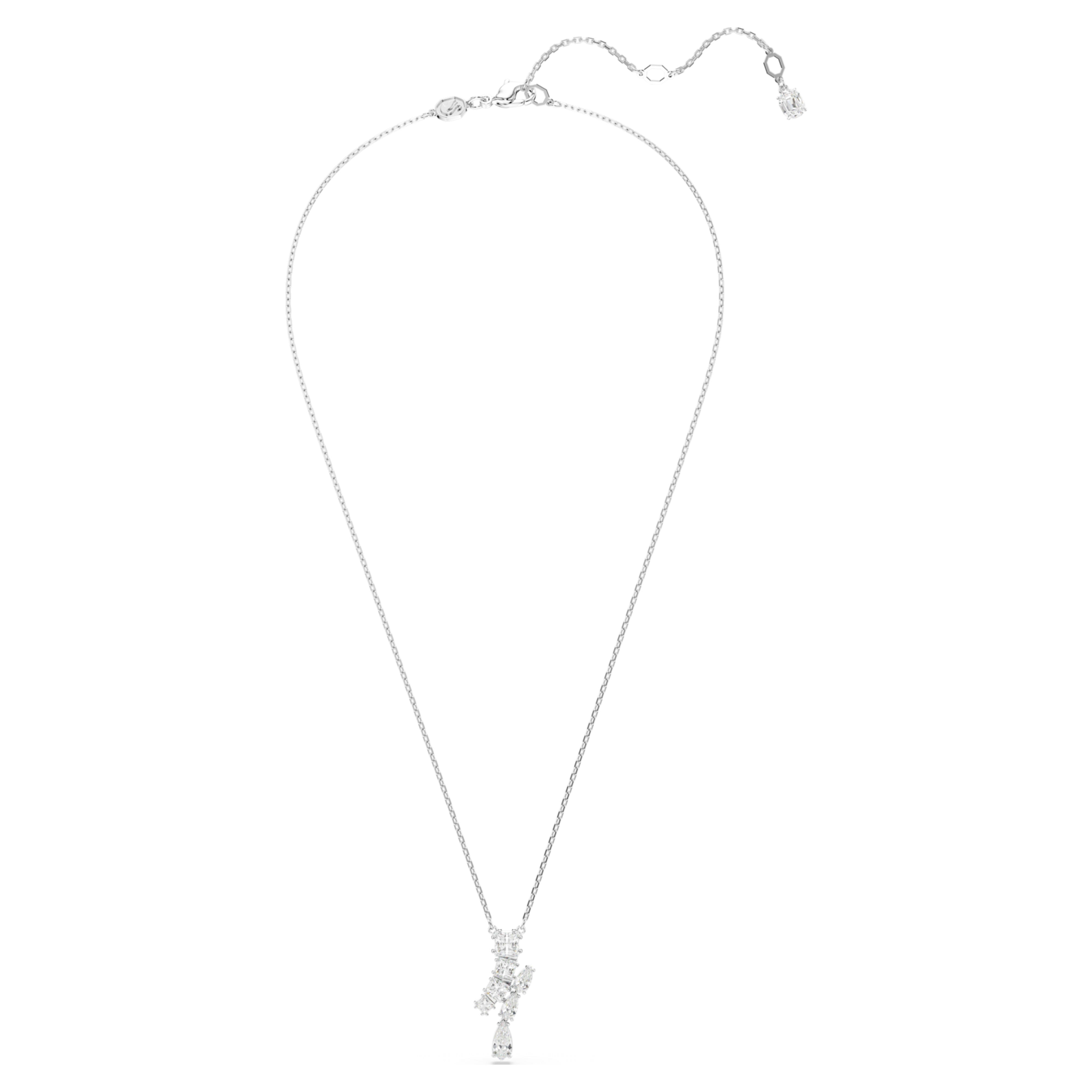 Swarovski Matrix ketting met hanger Verschillende slijpvormen Zilverkleurig/Wit 5700420