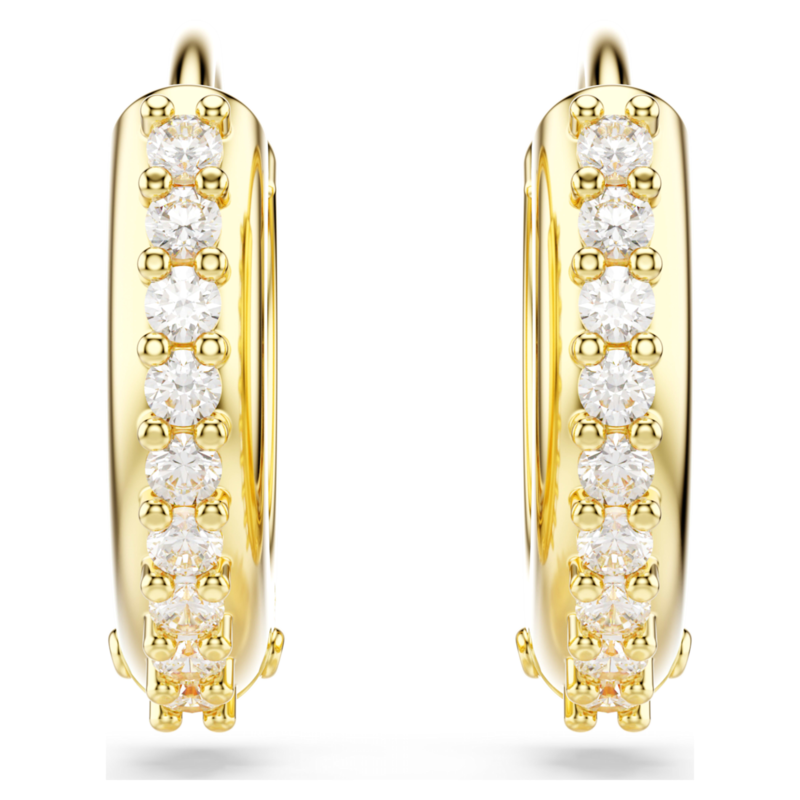 Swarovski Matrix oorbellen Ronde slijpvorm Goudkleurig/Wit 5697228