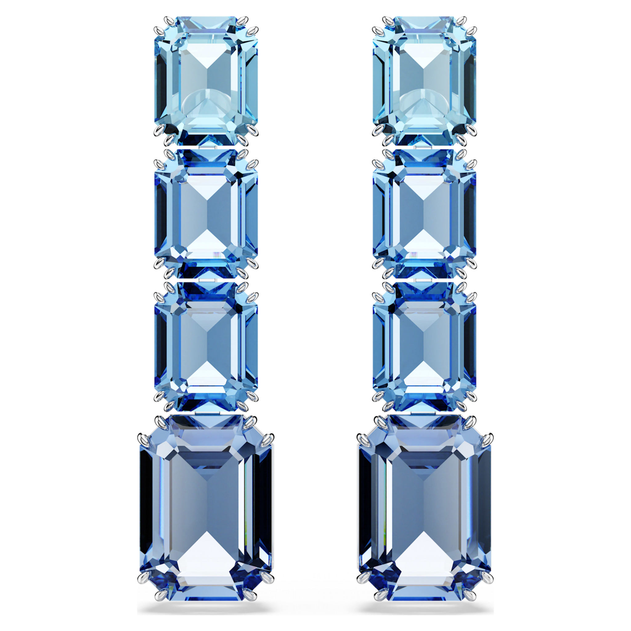 Swarovski Millenia oorbellen Octagon Slijpvorm Zilverkleurig/Blauw 5696516