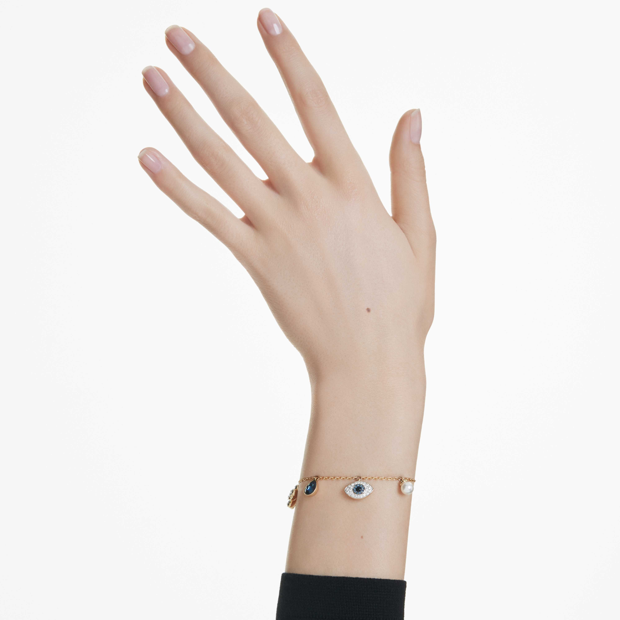 Swarovski Symbolica armband Klaver, boze oog en hoefijzer Goudkleurig/Wit 5692162