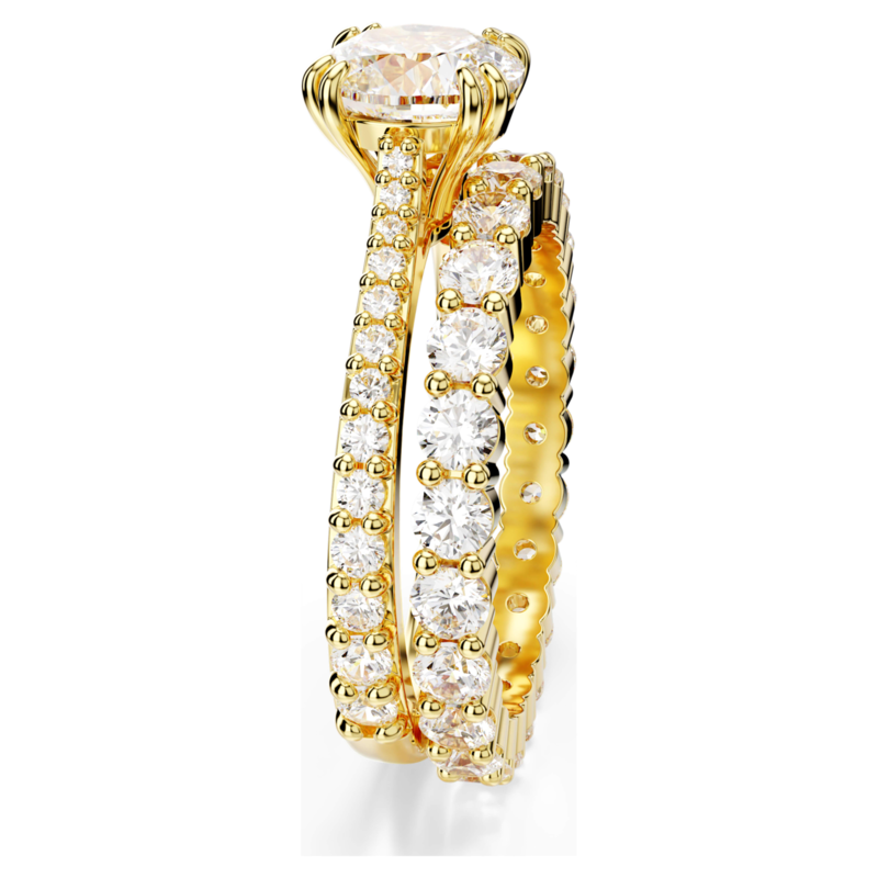 Swarovski Stilla ring Ronde slijpvorm Goudkleurig/Wit