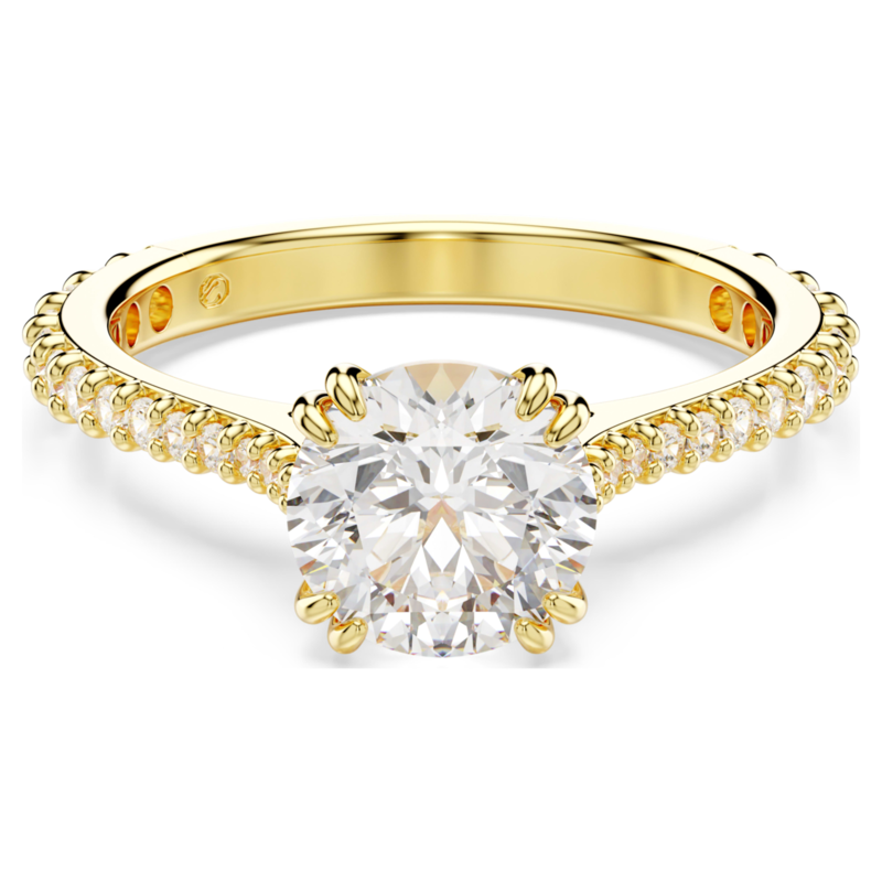 Swarovski Stilla ring Ronde slijpvorm Goudkleurig/Wit