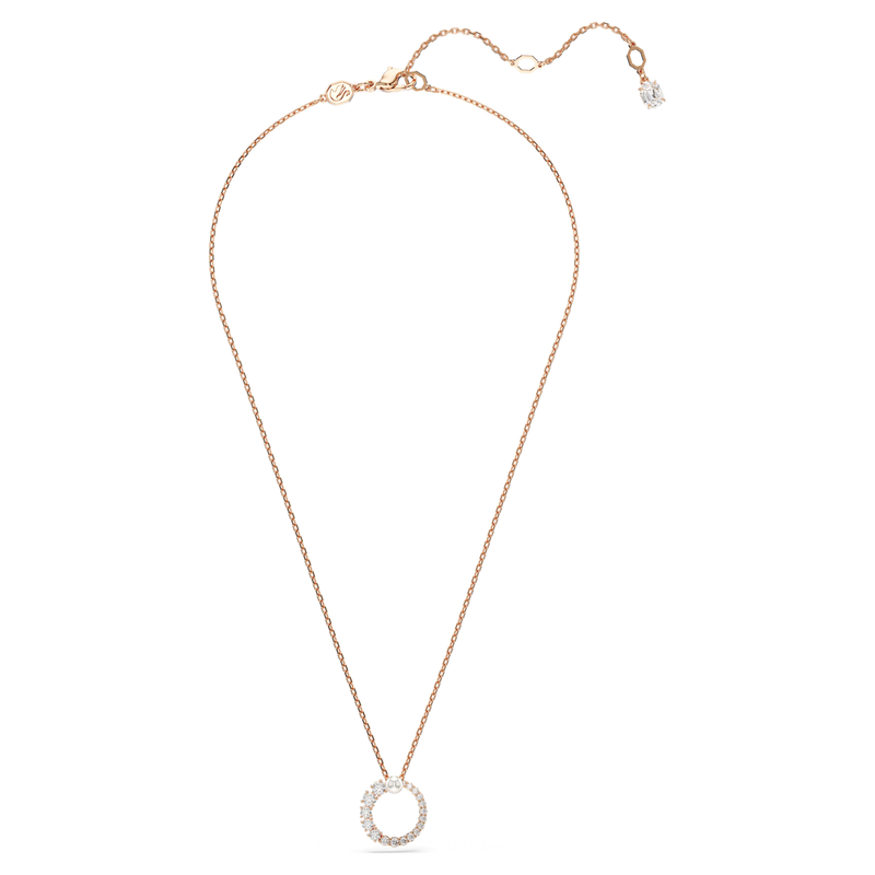 Swarovski Matrix ketting met hanger Ronde slijpvorm Crystal Pearl Rosékleurig/Wit 5692265