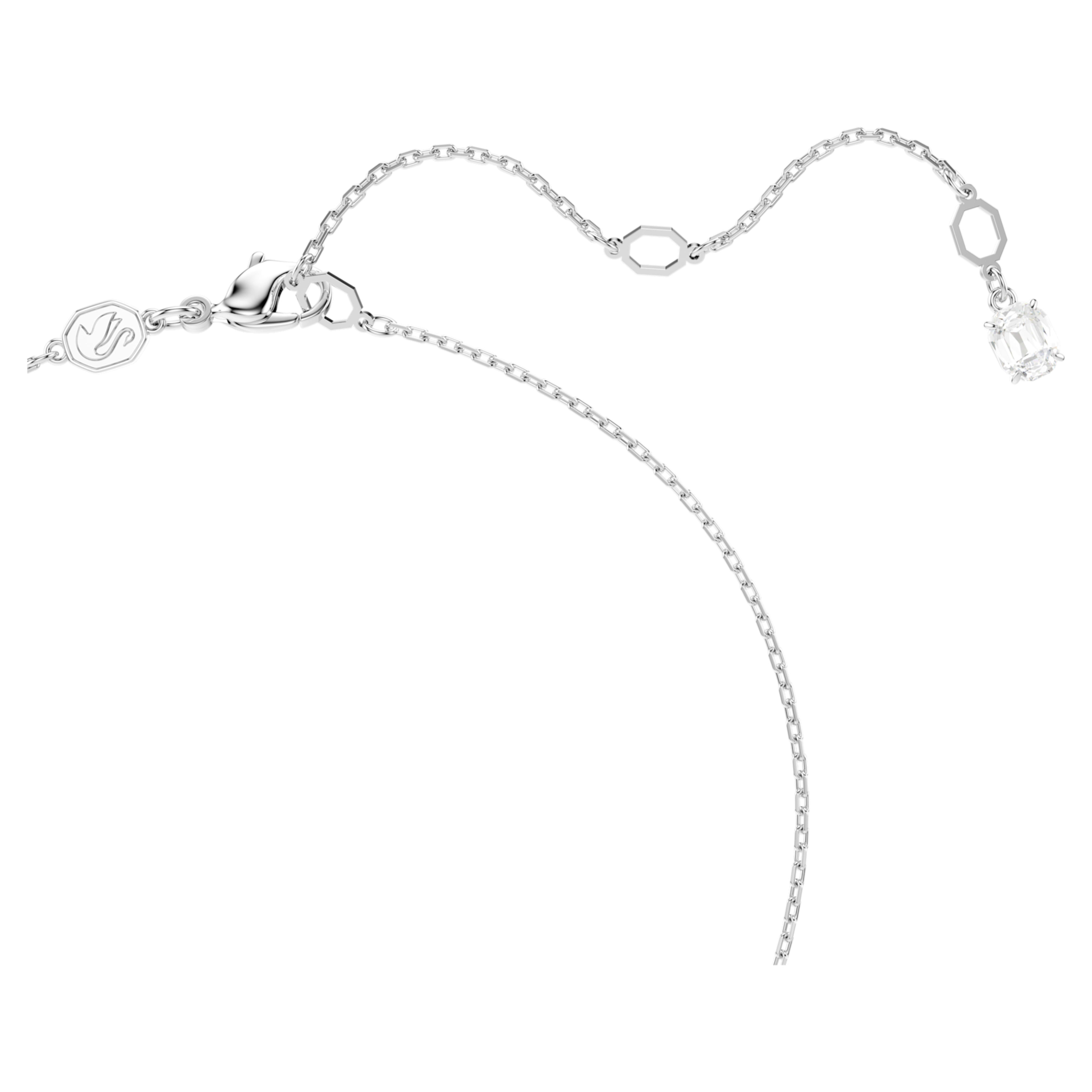 Swarovski Matrix ketting met hanger Ronde slijpvorm Crystal Pearl Zilverkleurig/Wit 5688751
