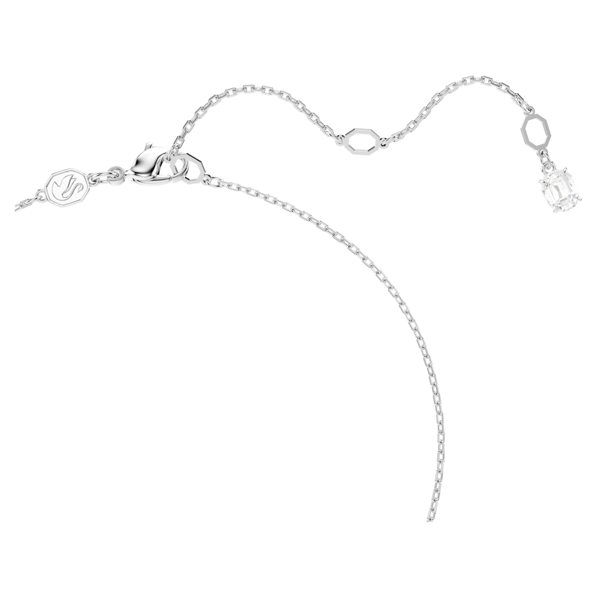 Swarovski Matrix ketting met hanger Ronde slijpvorm Crystal Pearl Zilverkleurig/Wit 5693897