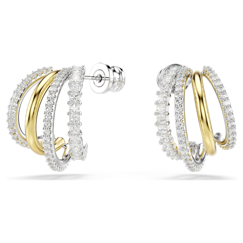 Swarovski Hyperbola oorbellen Verschillende slijpvormen Zilverkleurig/Wit 5689718