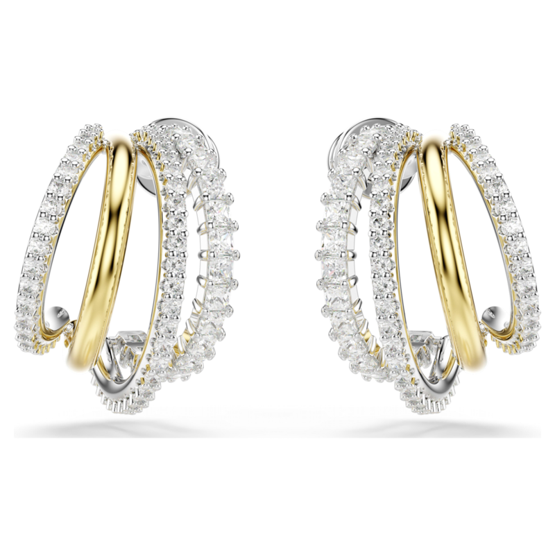 Swarovski Hyperbola oorbellen Verschillende slijpvormen Zilverkleurig/Wit 5689718
