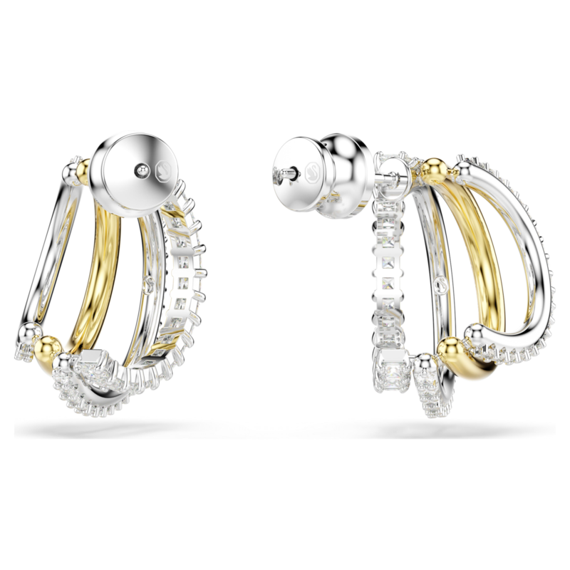 Swarovski Hyperbola oorbellen Verschillende slijpvormen Zilverkleurig/Wit 5689718