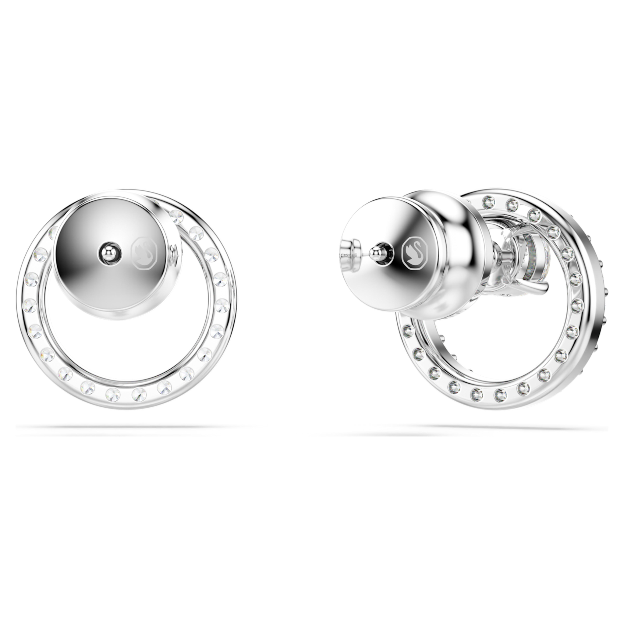 Swarovski Constella oorbellen Ronde slijpvorm Zilverkleurig/Wit 5692262