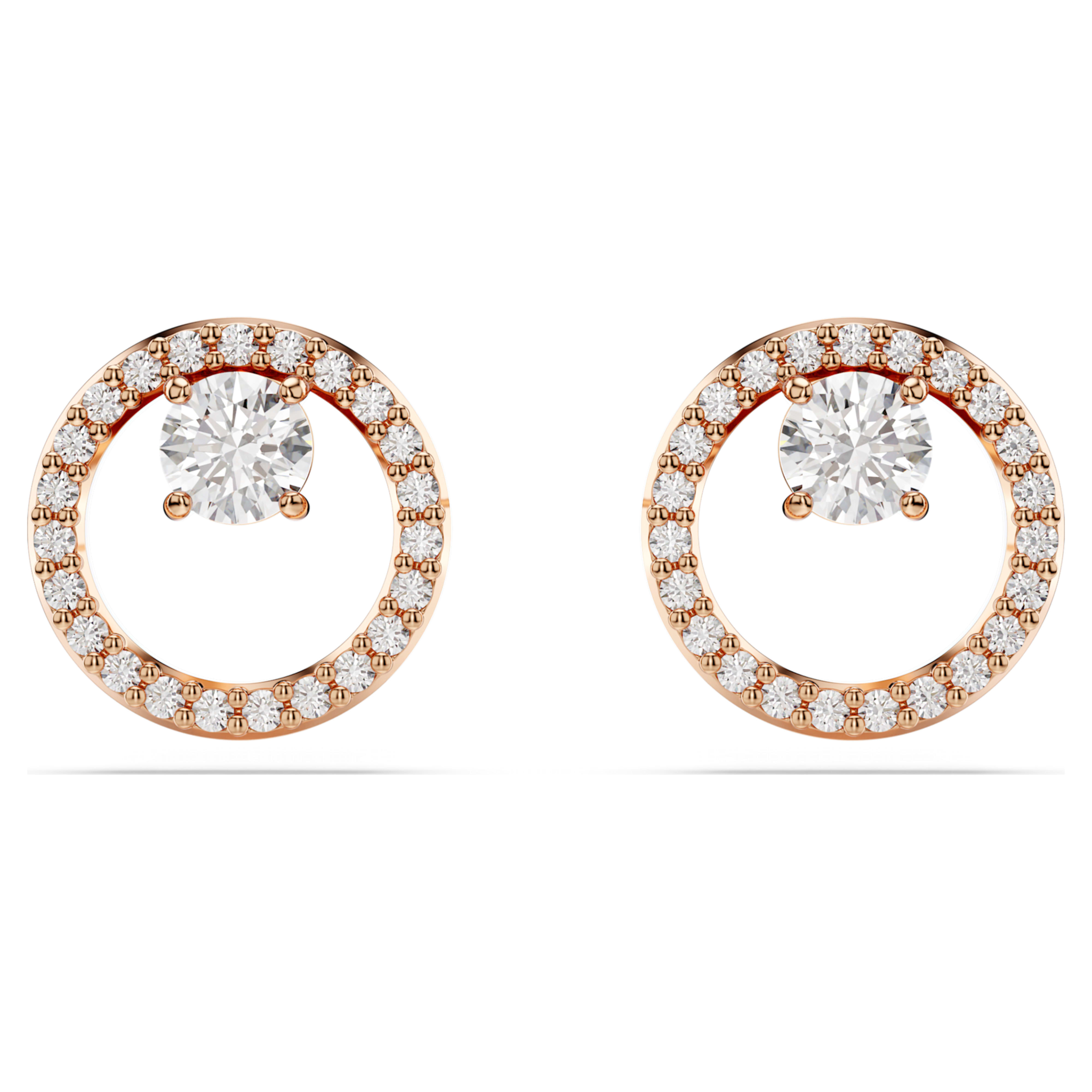Swarovski Constella oorbellen Ronde slijpvorm Rosékleurig/Wit 5692263