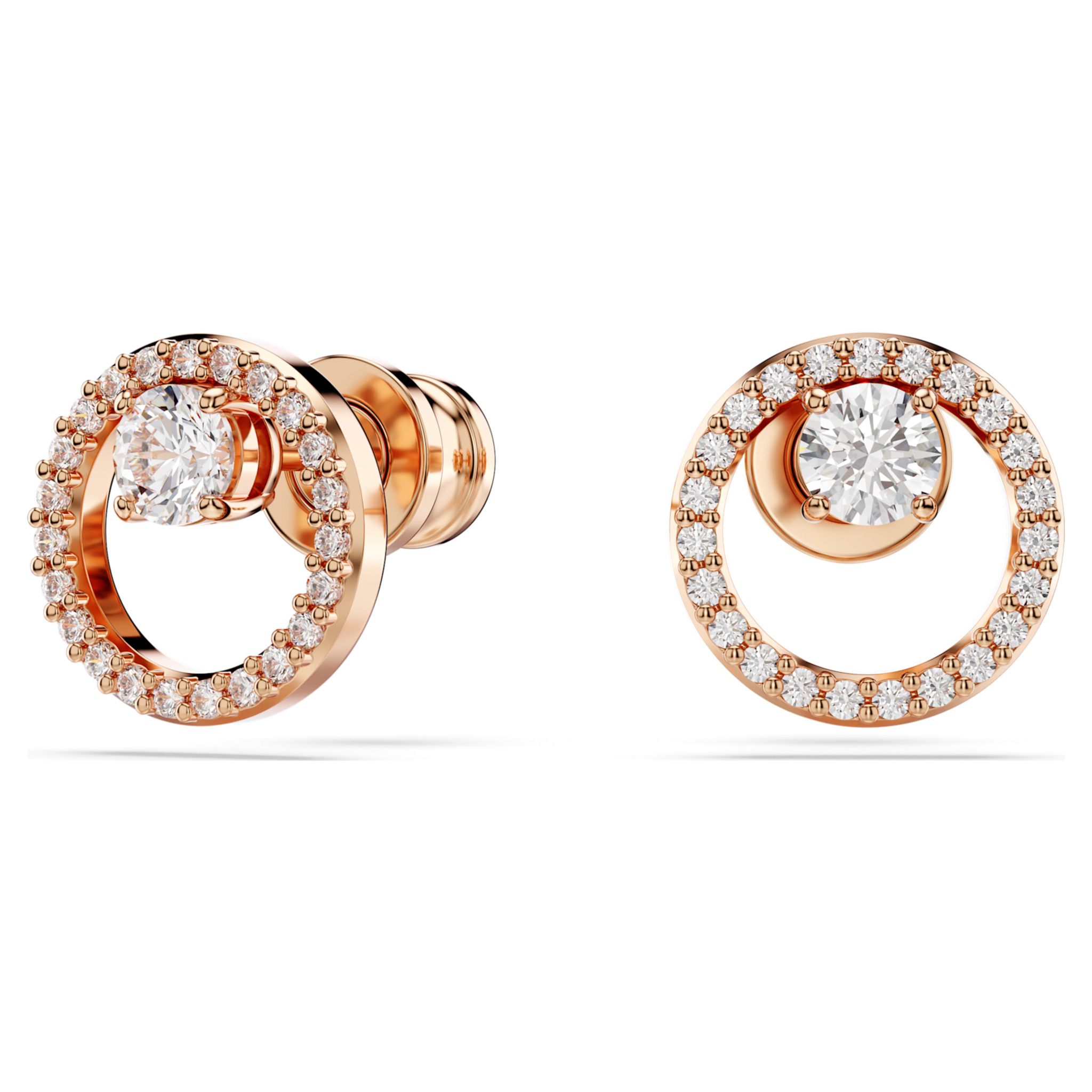 Swarovski Constella oorbellen Ronde slijpvorm Rosékleurig/Wit 5692263