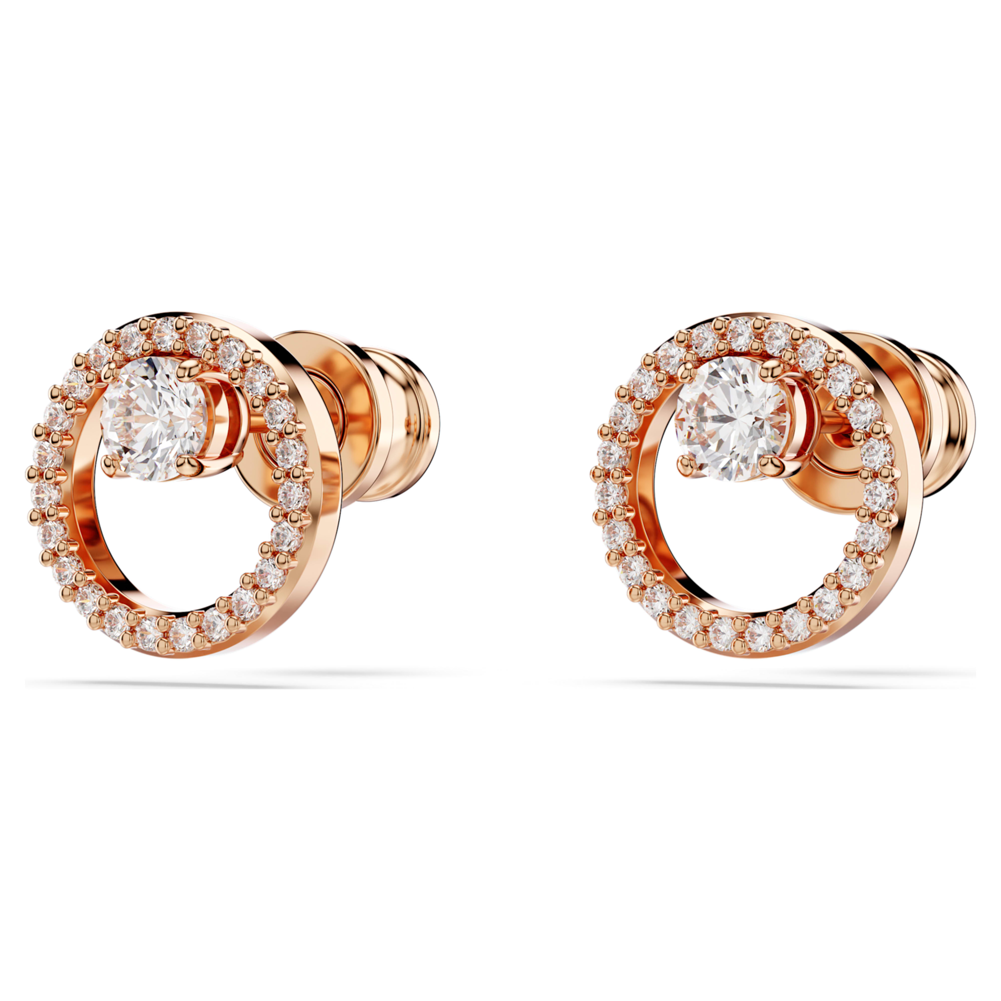 Swarovski Constella oorbellen Ronde slijpvorm Rosékleurig/Wit 5692263
