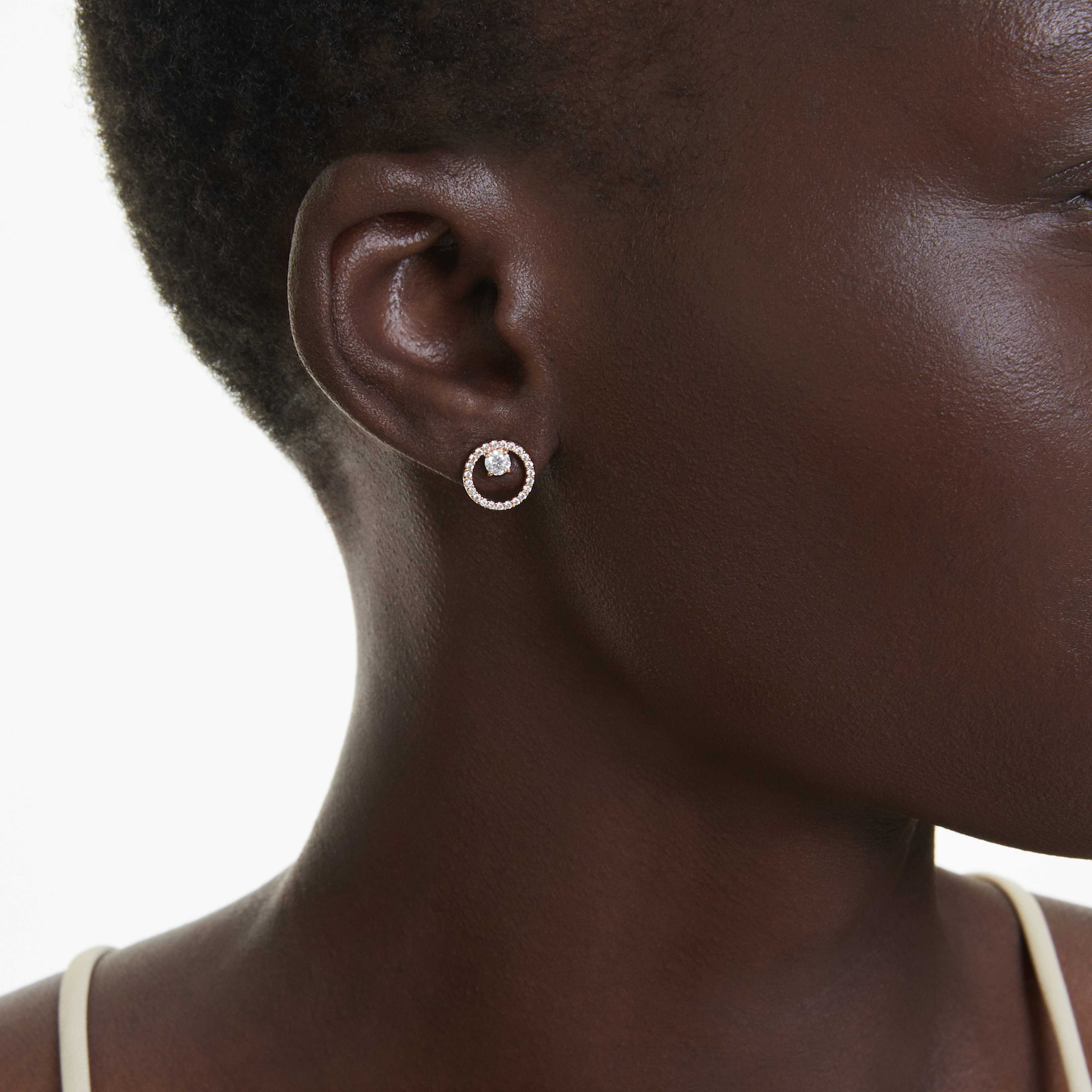 Swarovski Constella oorbellen Ronde slijpvorm Rosékleurig/Wit 5692263