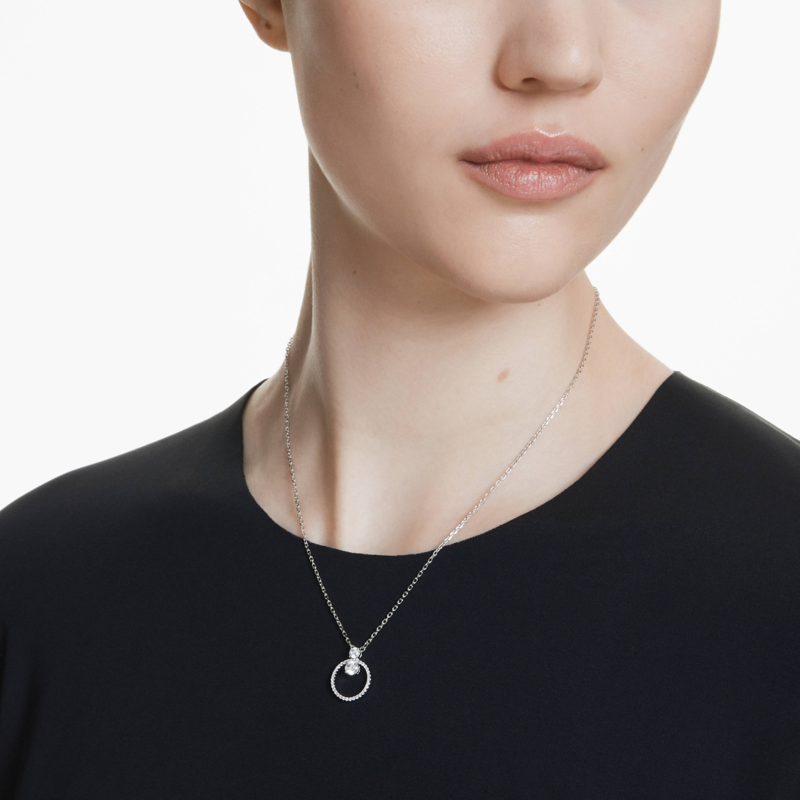 Swarovski Constella ketting met hanger Ronde slijpvorm Zilverkleurig/Wit 5692261