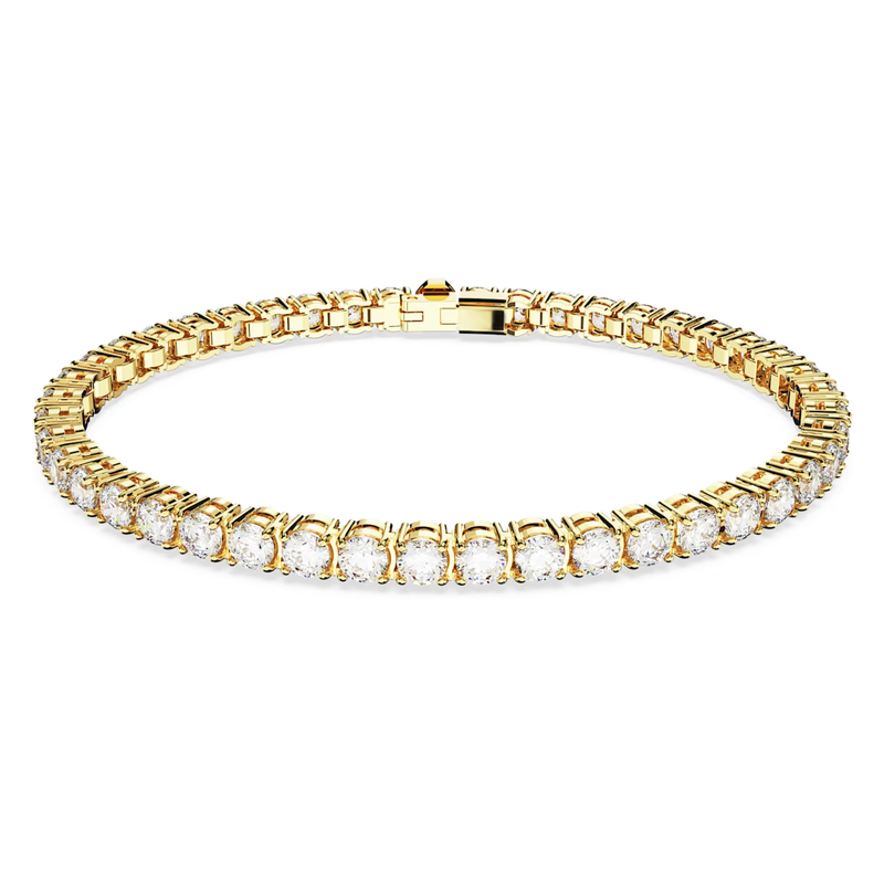 Swarovski Matrix armband Tennis round cut Goudkleurig/Wit (S) 5657665